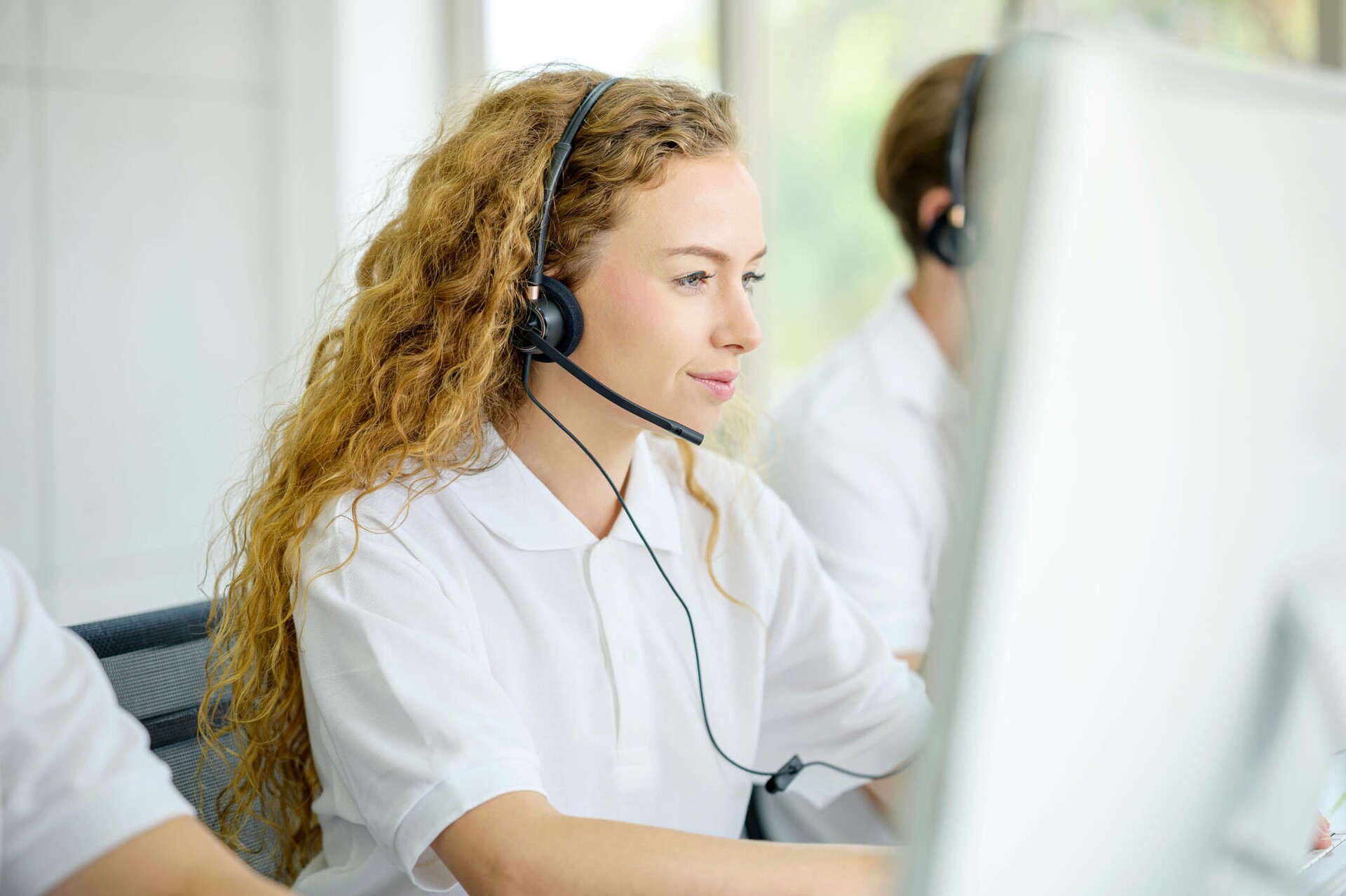 Woman working at customer service